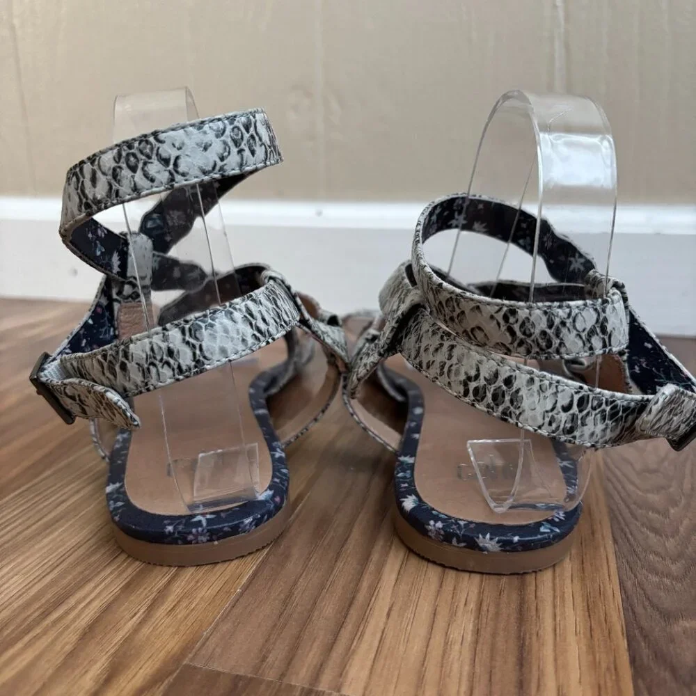 Cabi Leather Athena Snakeskin Gladiator Sandals